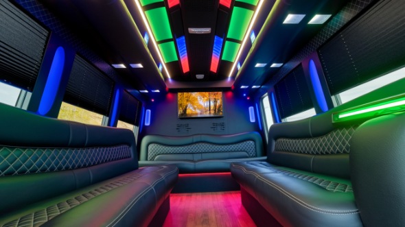 party bus rental interior